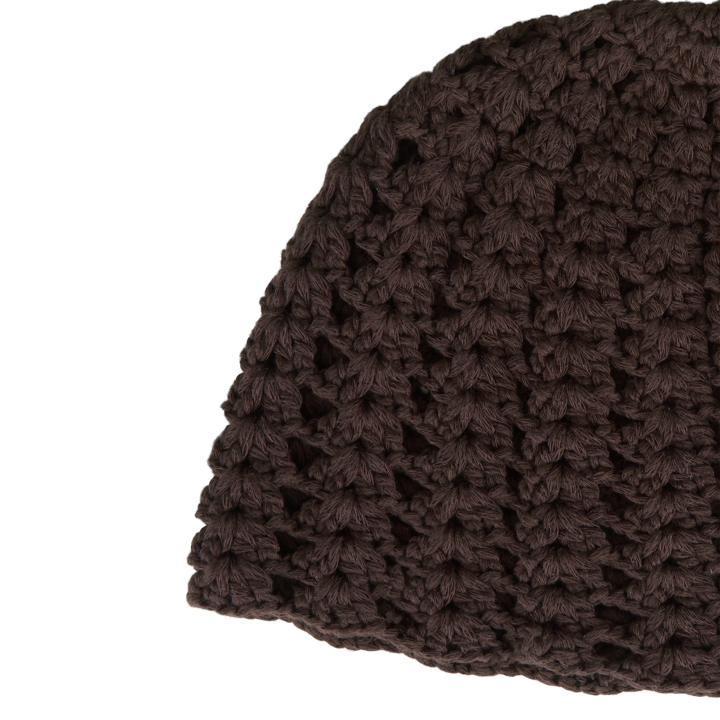 Crochet Cotton Beanie (Dark Brown) | Lack of Color [US]