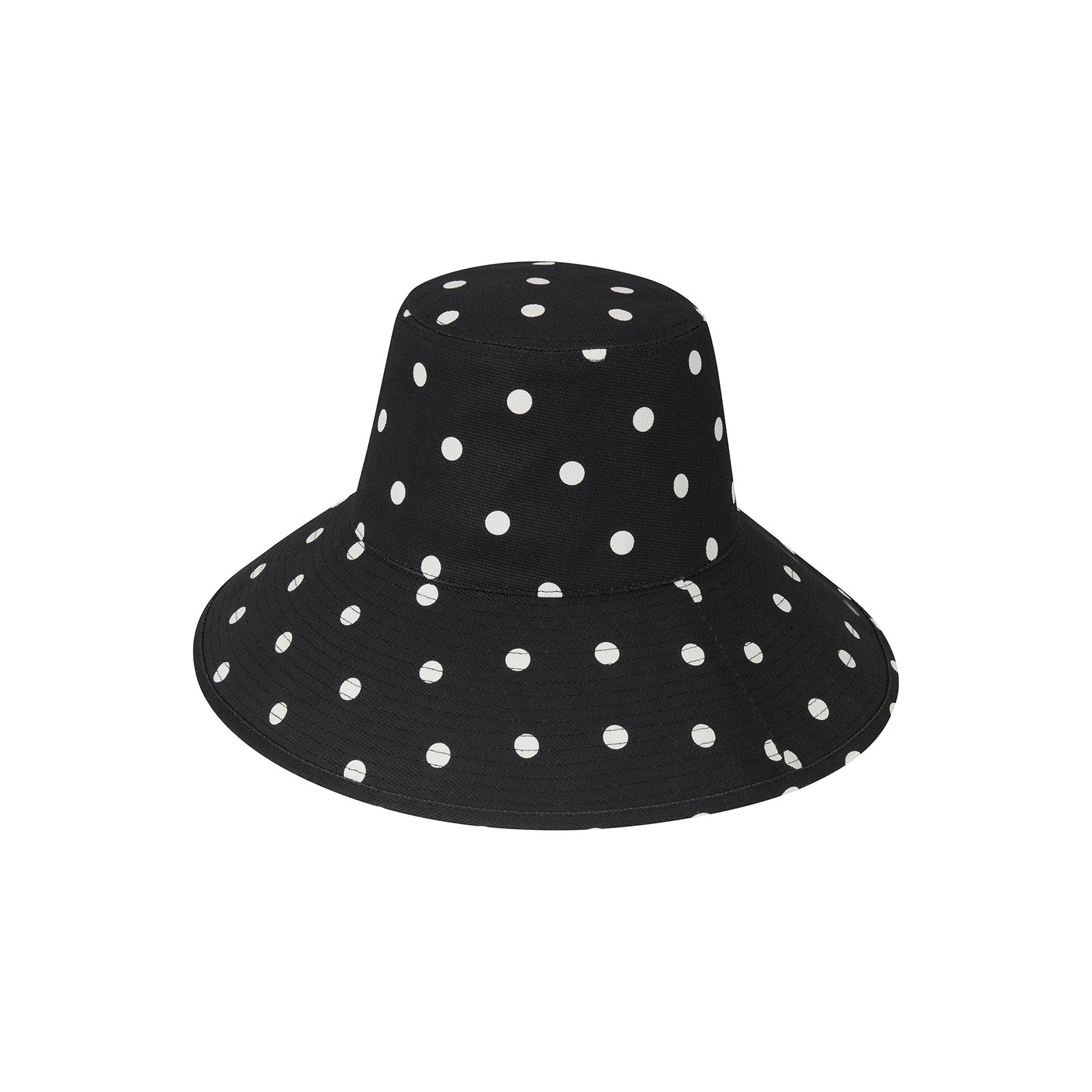 Polka Dot Holiday Bucket Hat (Black with White Dots) | Lack of