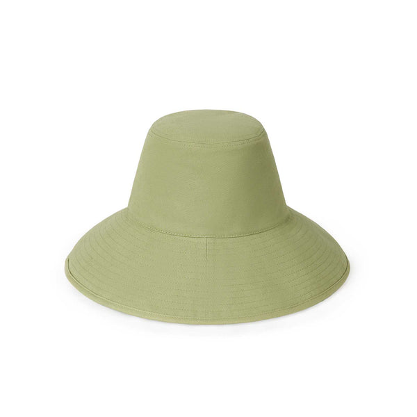 Pistachio Canvas wide-brimmed bucket hat made from 100% cotton