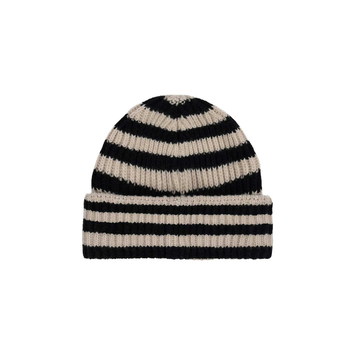 Zadig & Voltaire Cream and Black Striped Beanie Isak Ambas Stripe MN Beanie, Black/White – MADS NØRGAARD  main image 4