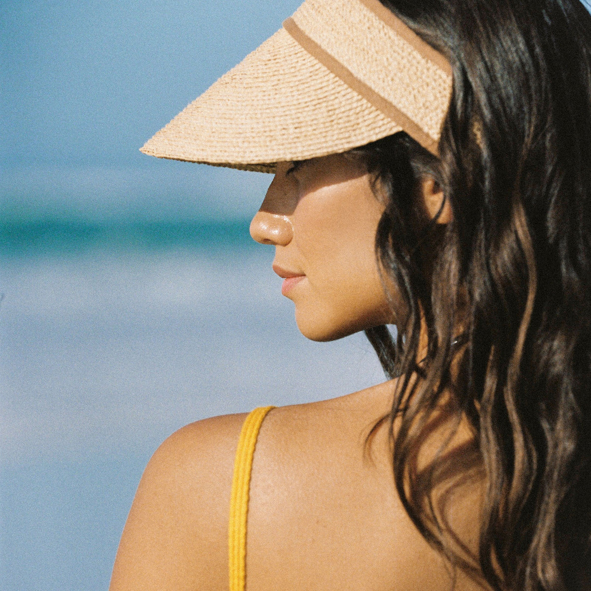 Lack of Color Visor neutral hat sun visor accessory brim Luna Packable Wide Brim Visor – Pigment main image 4