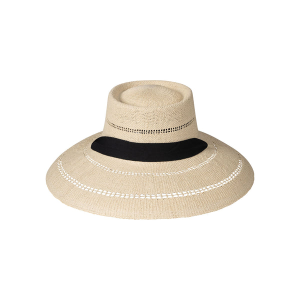 Paloma Sun Hat - Straw Boater Hat in Natural, a stylish boater hat with a wide brim