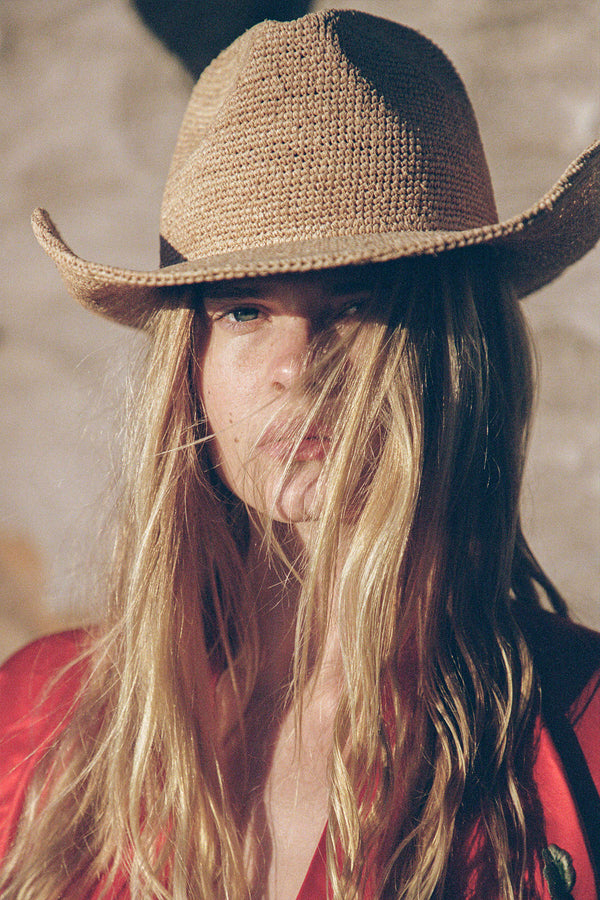 Raffia Western Fedora