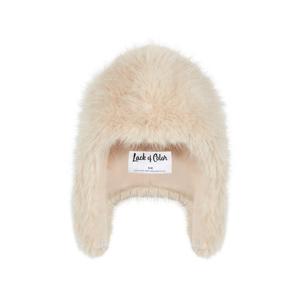 Snuggle Hood in Natural, made of polyester, featuring a soft fur design