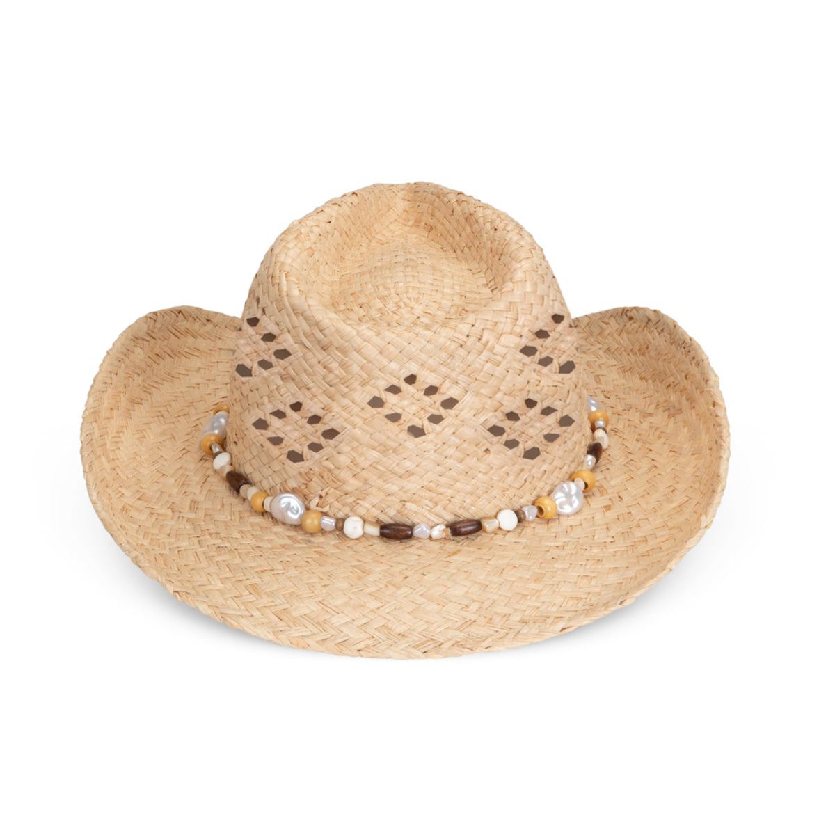 Western Pearl Cowboy Fedora Wide Brim Straw Floppy Hat RYKJLWY Fedora Hat Men Adults Unisex Retro Western Cowboy  main image 2