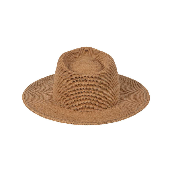 The Inca Fedora - Tan, handcrafted from 100% raffia straw, natural color