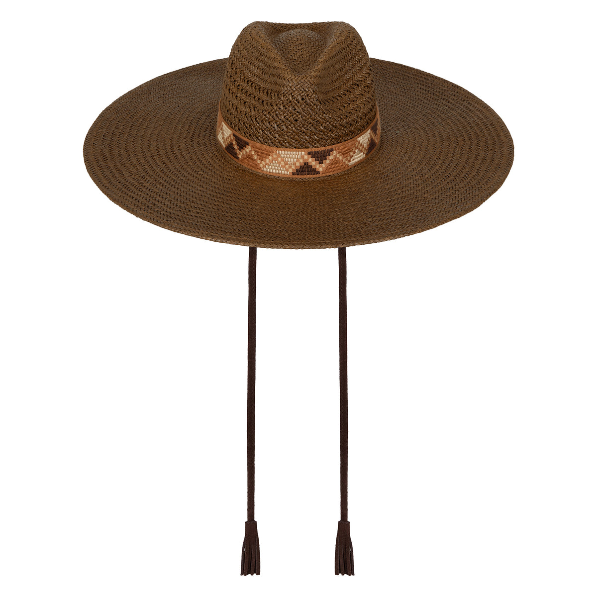 NWT FREE PEOPLE X LUSANA BOCA WIDE BRIM SHADE HAT MOCHA Moka Curved Brim – AB.LINO main image 3