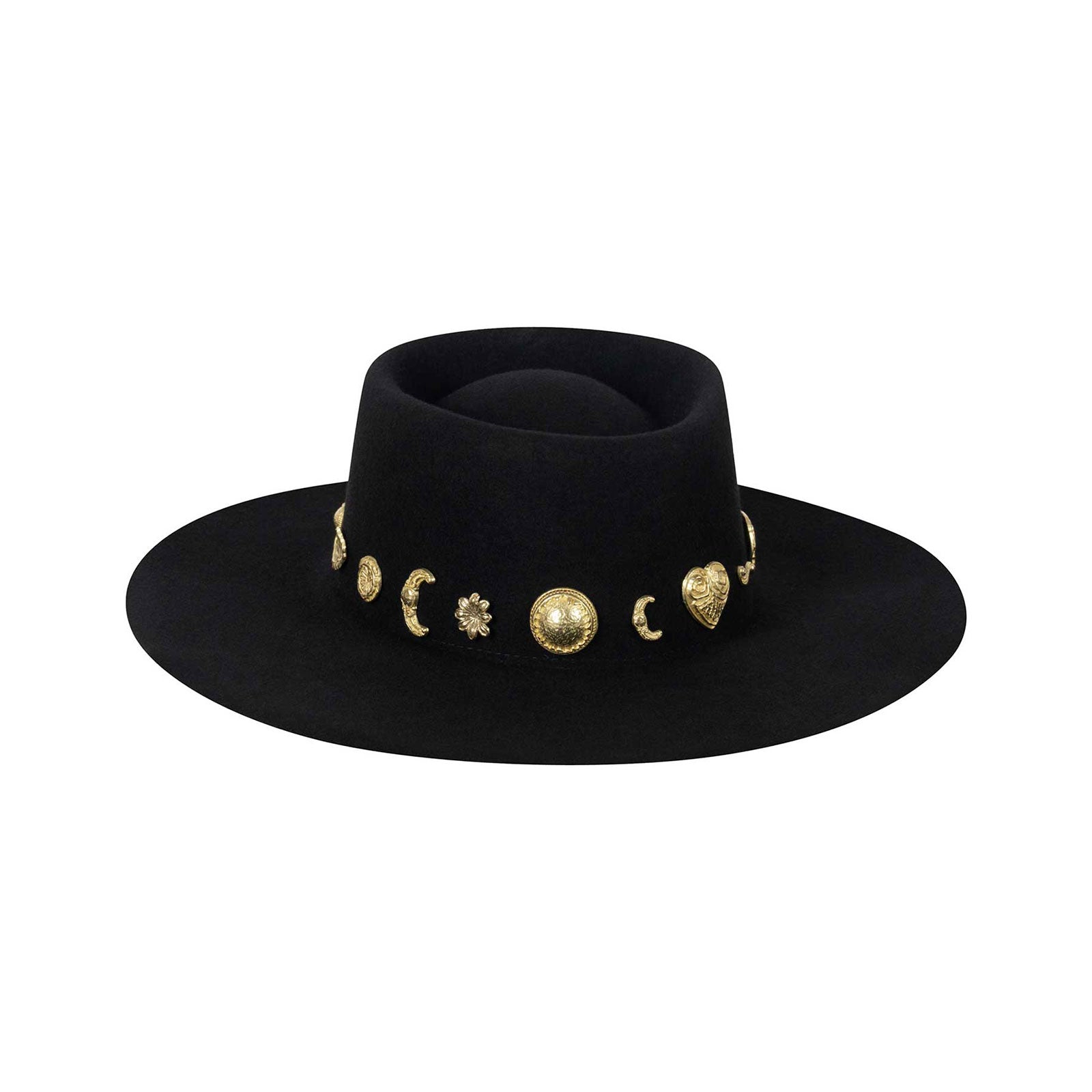 Cosmic Boater - Wool Felt Boater Hat in Black | Lack of
