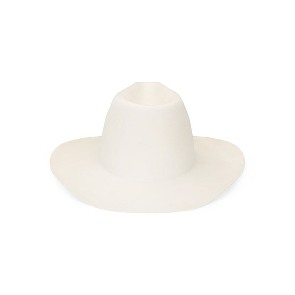 Nash Western - Snow white wool felt cowboy hat with wide brim