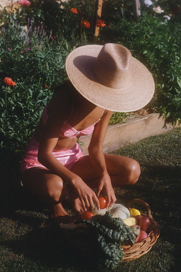 Palma Wide Fedora - Straw Fedora Hat in Natural