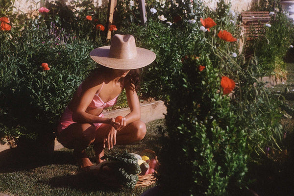 Palma Wide Fedora - Straw Fedora Hat in Natural