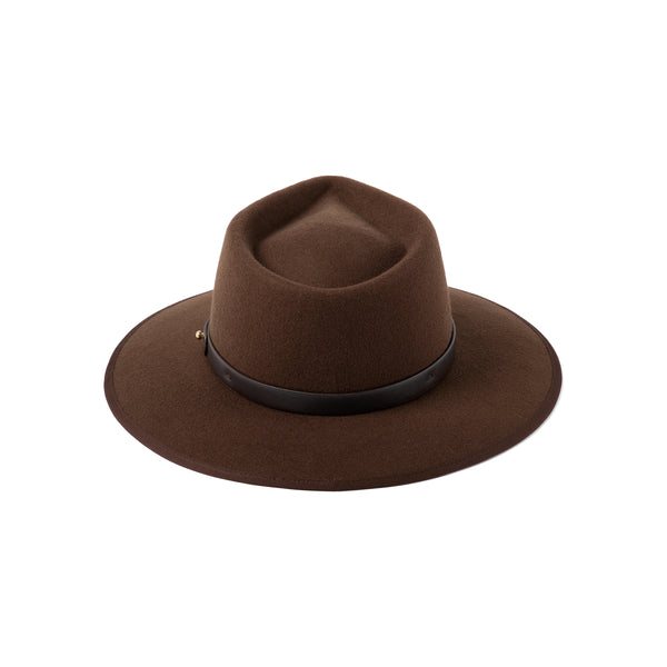 Diego - Wool Felt Fedora Hat in Brown