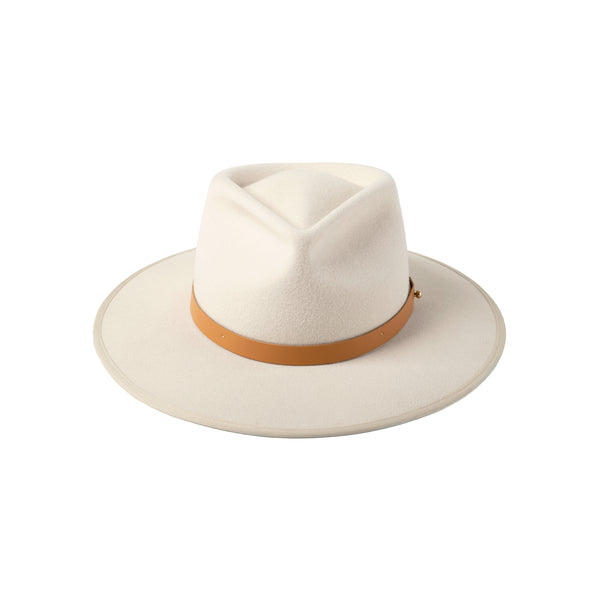 Diego - Wool Felt Fedora Hat in White