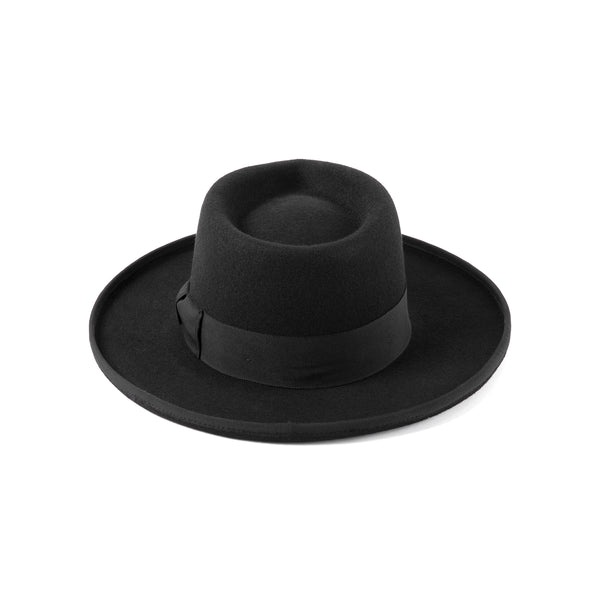 Pierre - Wool Felt Fedora Hat in Black