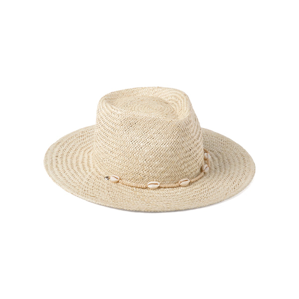 Seashells Fedora - Straw Fedora Hat in Natural