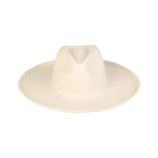 The Melodic Fedora - Wool Felt Fedora Hat in White