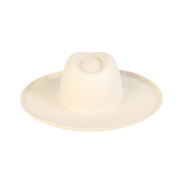 The Melodic Fedora - Wool Felt Fedora Hat in White