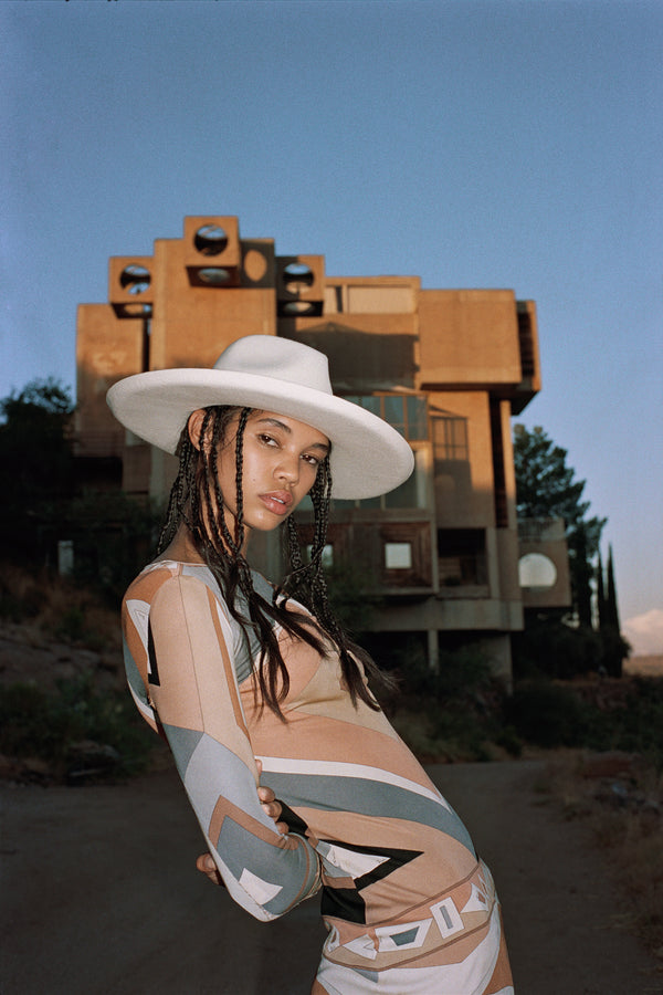 The Melodic Fedora - Wool Felt Fedora Hat in White