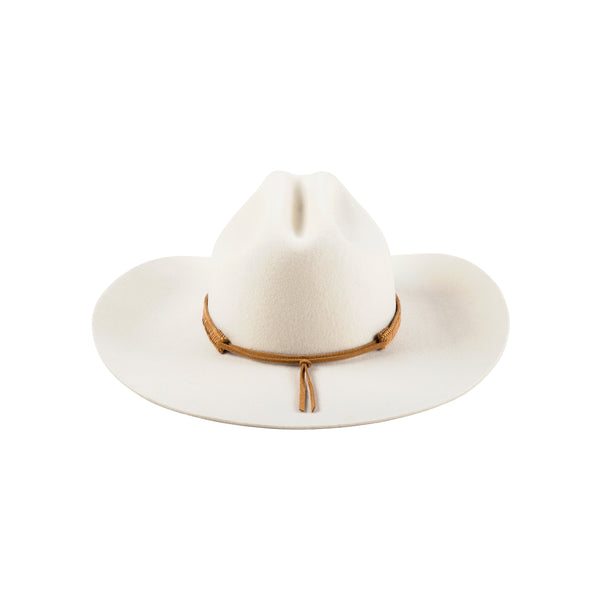The Ridge - Ivory wool felt cowboy hat with tan faux leather band