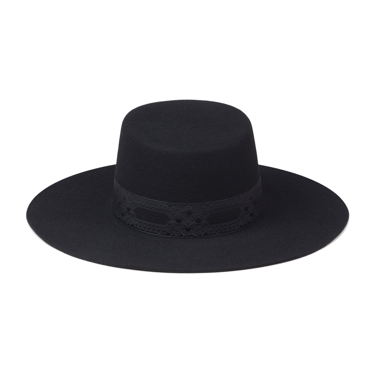 The Sierra - Wool Felt Boater Hat in Black | Lack of Color US