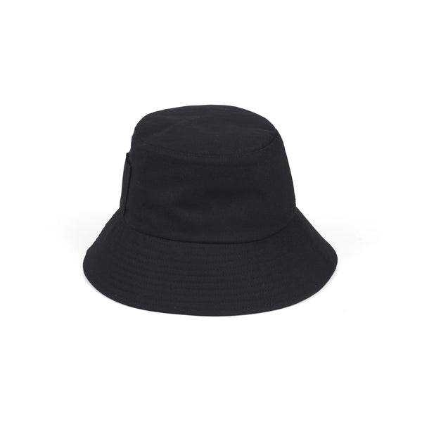 Wave Bucket Hat - Cotton Bucket Hat in Black