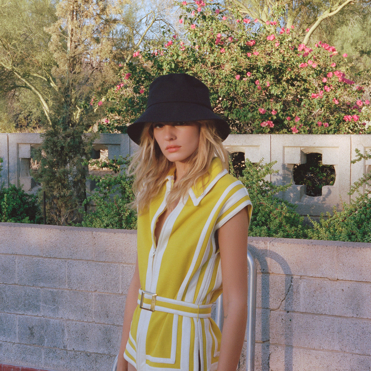 Wave Cotton Bucket Hat (Black) | Lack of Color [US] display picture 1
