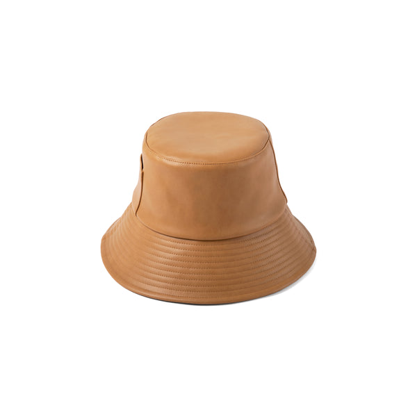 Wave Bucket - Tan Vegan Leather Bucket Hat