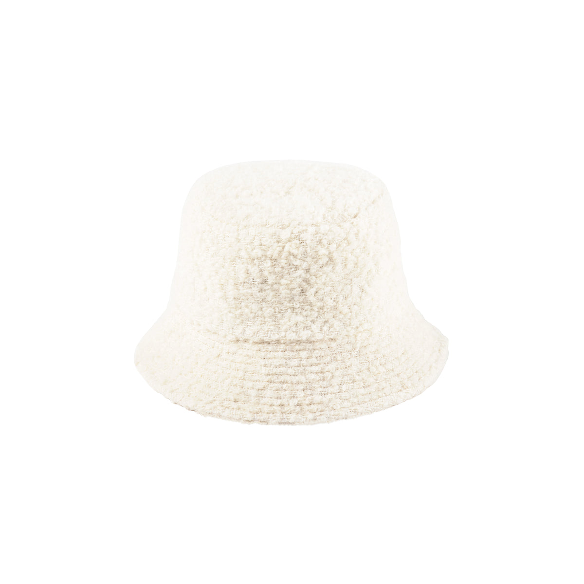 Shore Bucket Boucle Bucket Hat in White - Lack of Color US