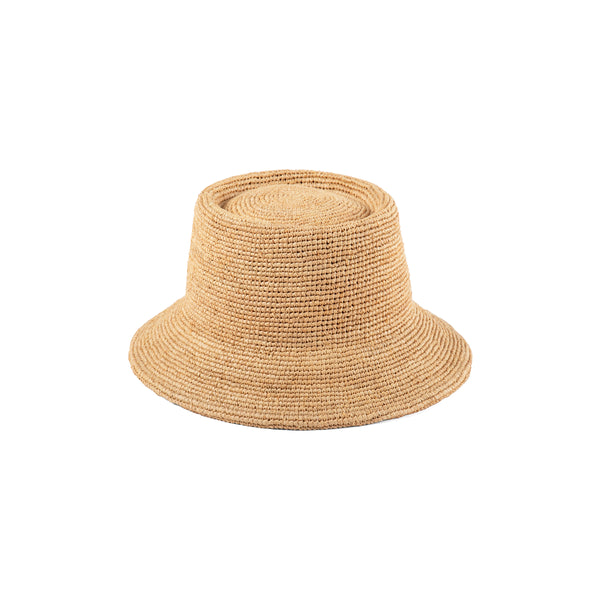 Dipped The Inca Bucket - Straw Bucket Hat in Natural