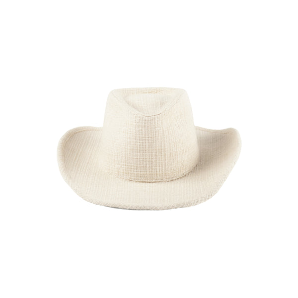 The Sandy - Tweed Fedora Hat in White