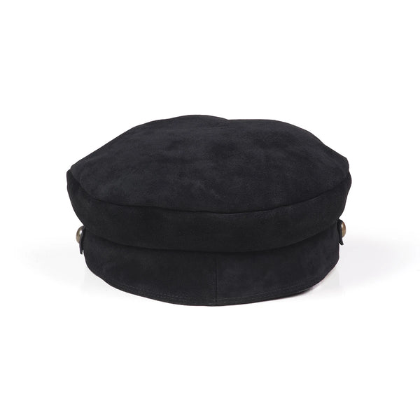 Lola Cap - Suede Cap in Black