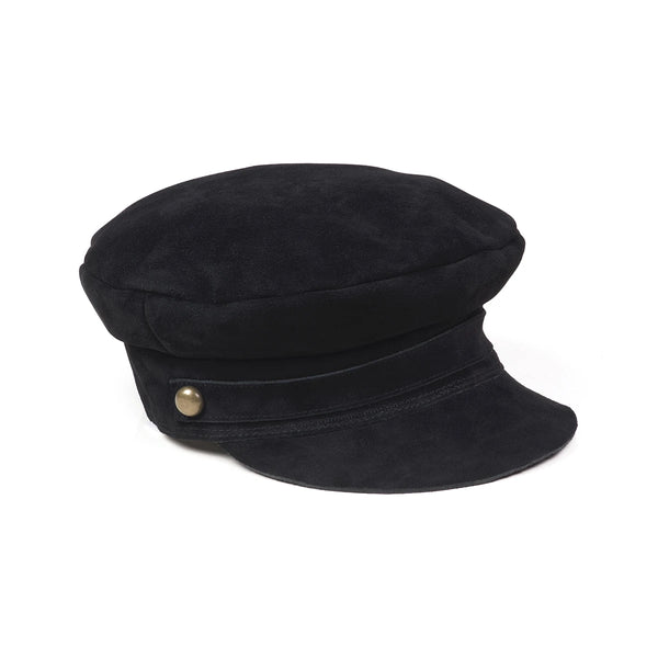 Lola Cap - Suede Cap in Black