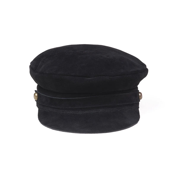 Lola Cap - Suede Cap in Black