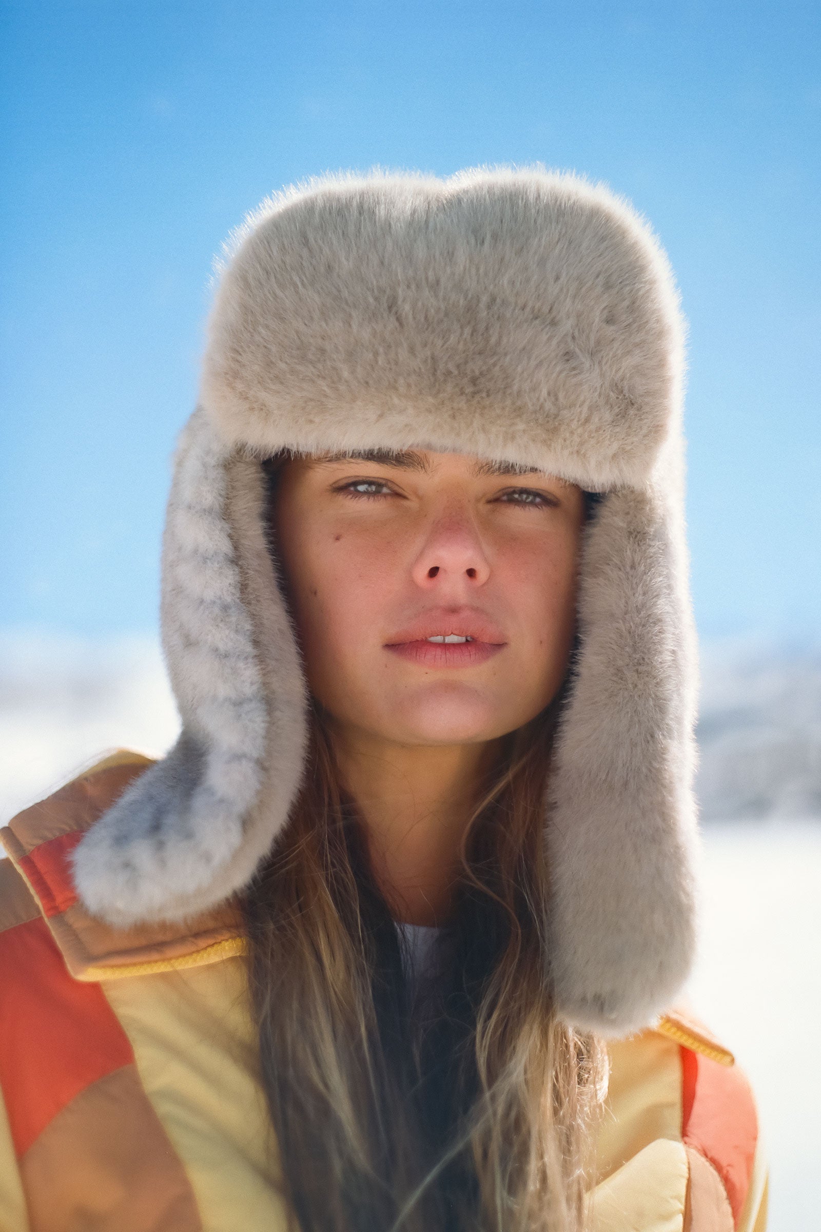 モンスター風ファーキャップ Trapper Hat (Cappuccino-Toned Chevron Pattern) | Lack of Color [US]