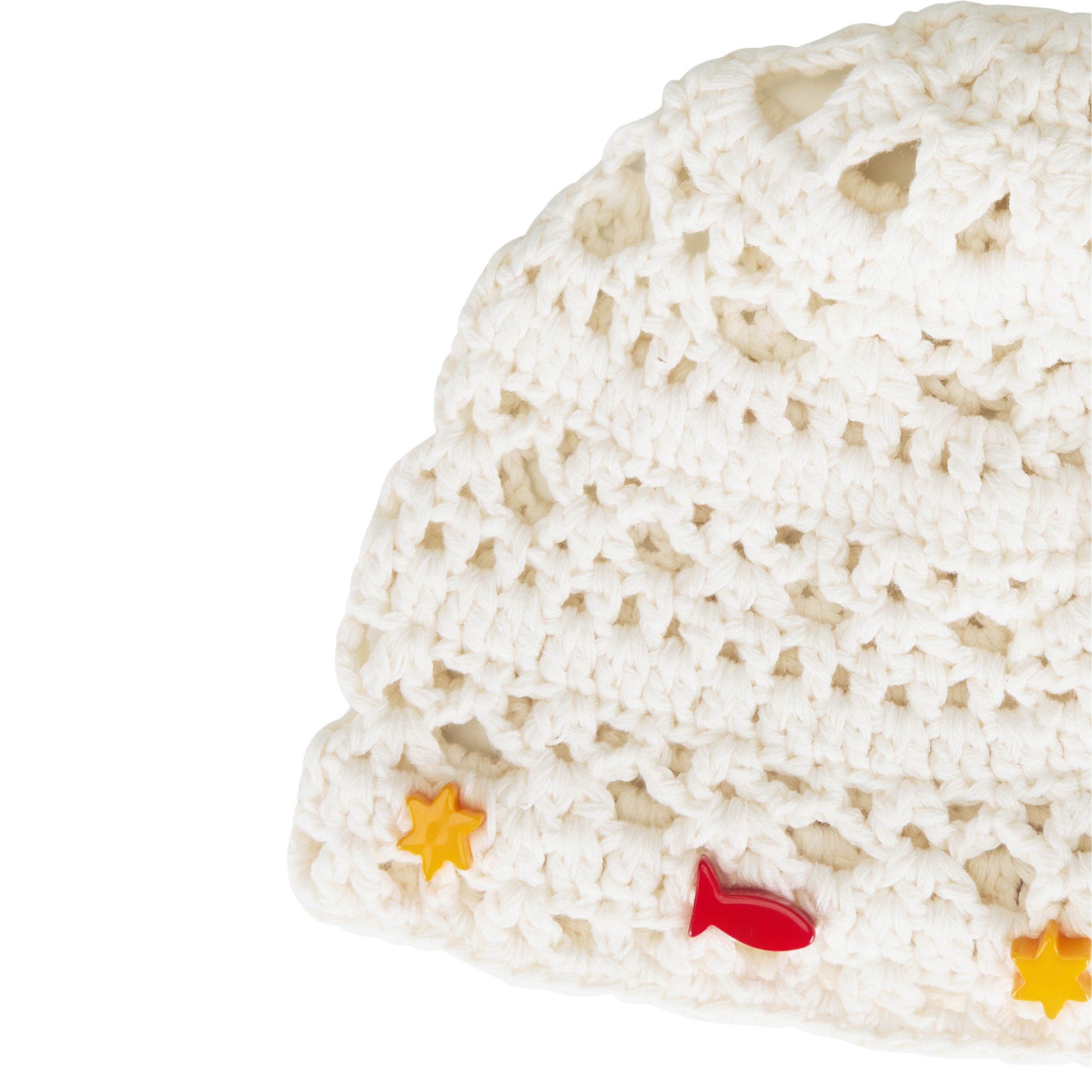 Sunwave Crochet Cotton Beanie (White with Beads) | Lack of Color [US]
