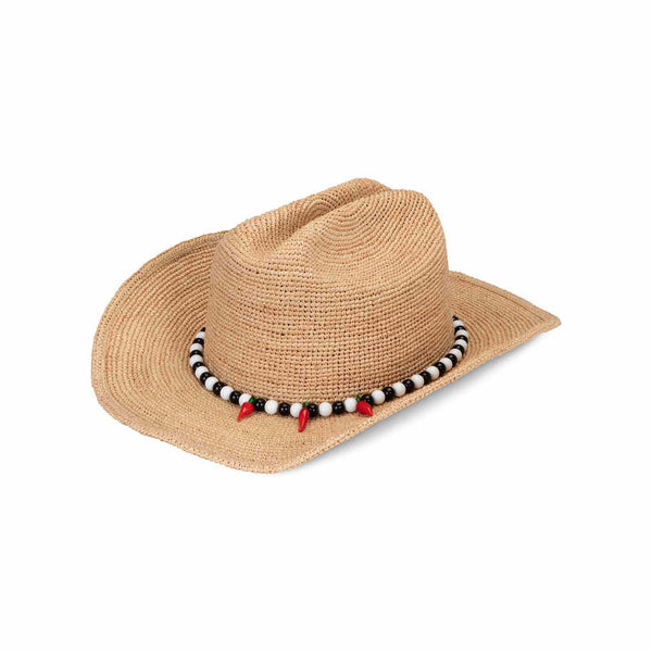 帽子 AMERI MEDI BEADS STRING STRAW HAT Squishee® VIP Hat｜Packable Fedora｜Chin Strap | Eric Javits