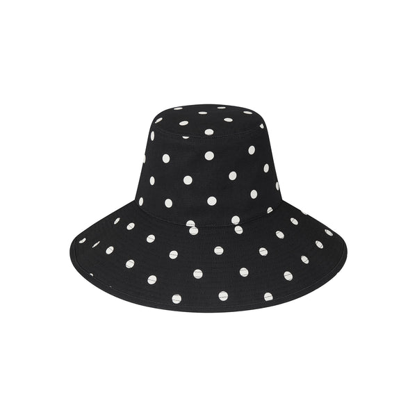 Polka Dot Holiday Bucket Hat (Black with White Dots) | Lack  display picture 1