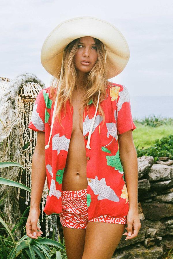 Holiday Bucket - Cotton Bucket Hat in Natural