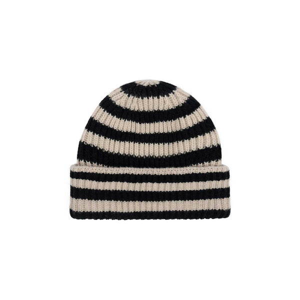 Jowan Merino Wool Beanie (Black & White Stripe) | Lack of  display picture 1