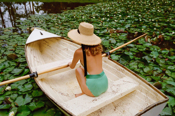 Paloma Sun Hat - Straw Boater Hat in Natural