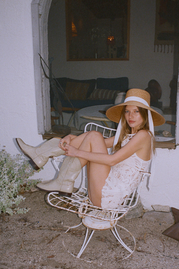 Paloma Sun Hat - Straw Boater Hat in Natural | Lack of Color 