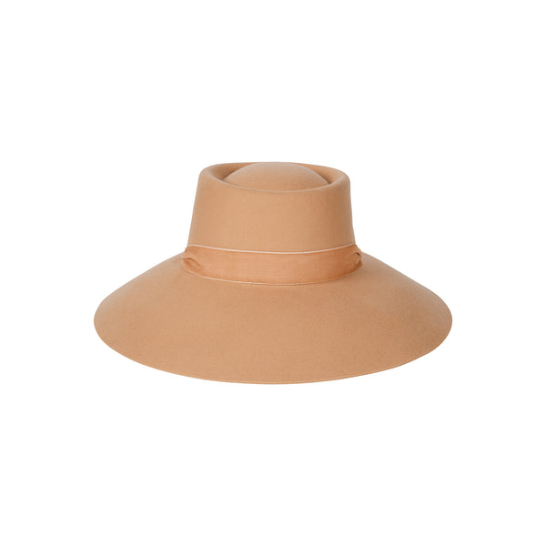 Paloma Midi - Wool Felt Boater Hat in Pink