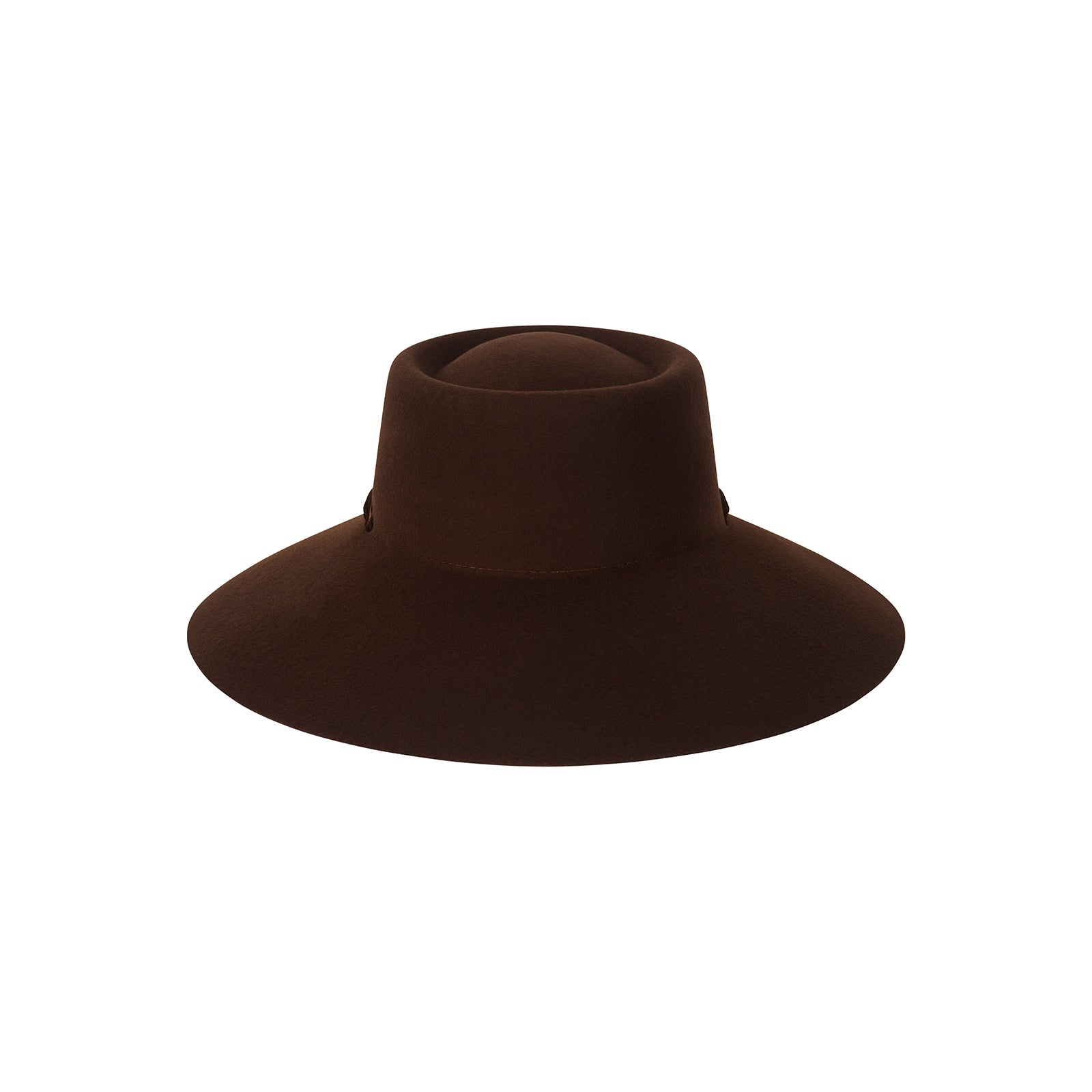 Paloma Midi - Wool Felt Boater Hat in Brown | Lack of Color US