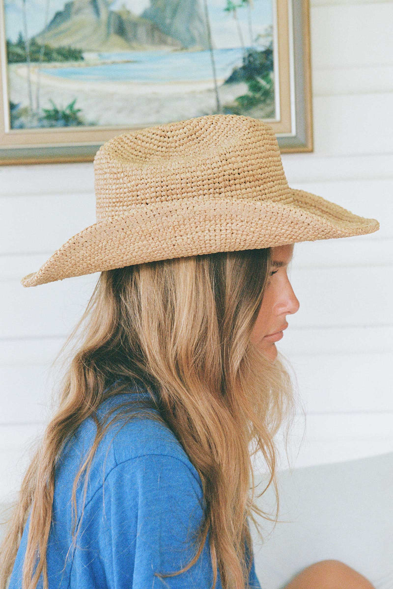 Castaway Taupe Raffia Cowboy Hat main image 0