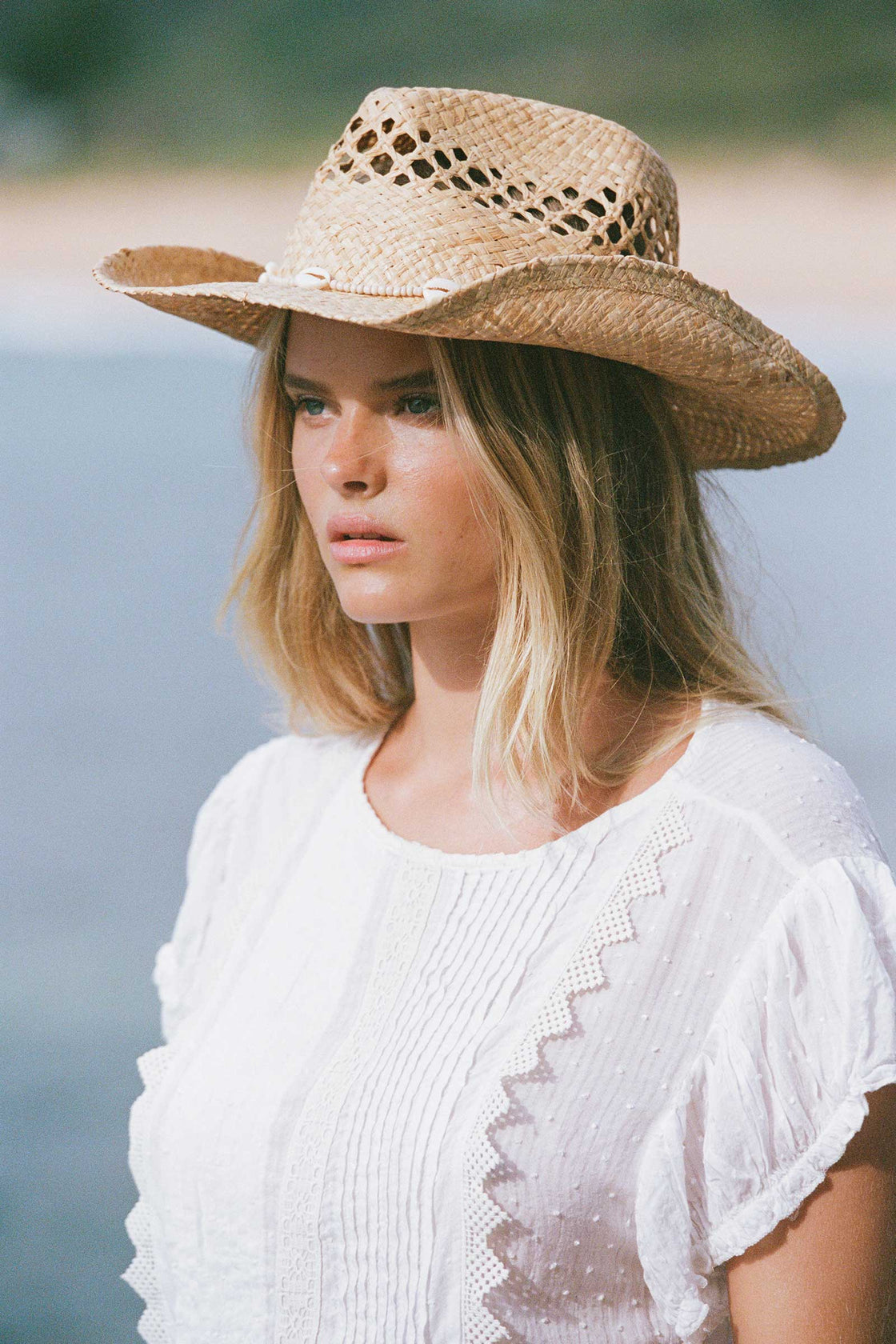 Seashells cowboy straw cowboy hat in natural lack of color us 