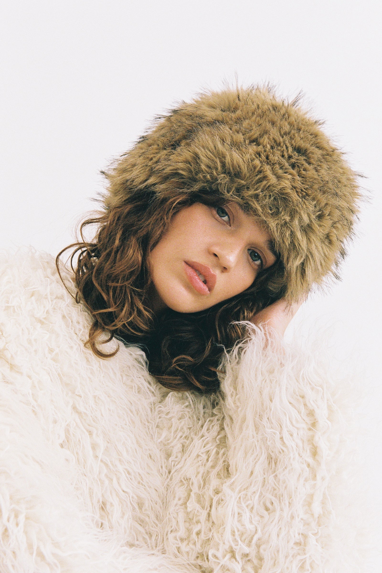 Snuggle Faux Fur Babushka Hat (Brown) | Lack of Color [UK]