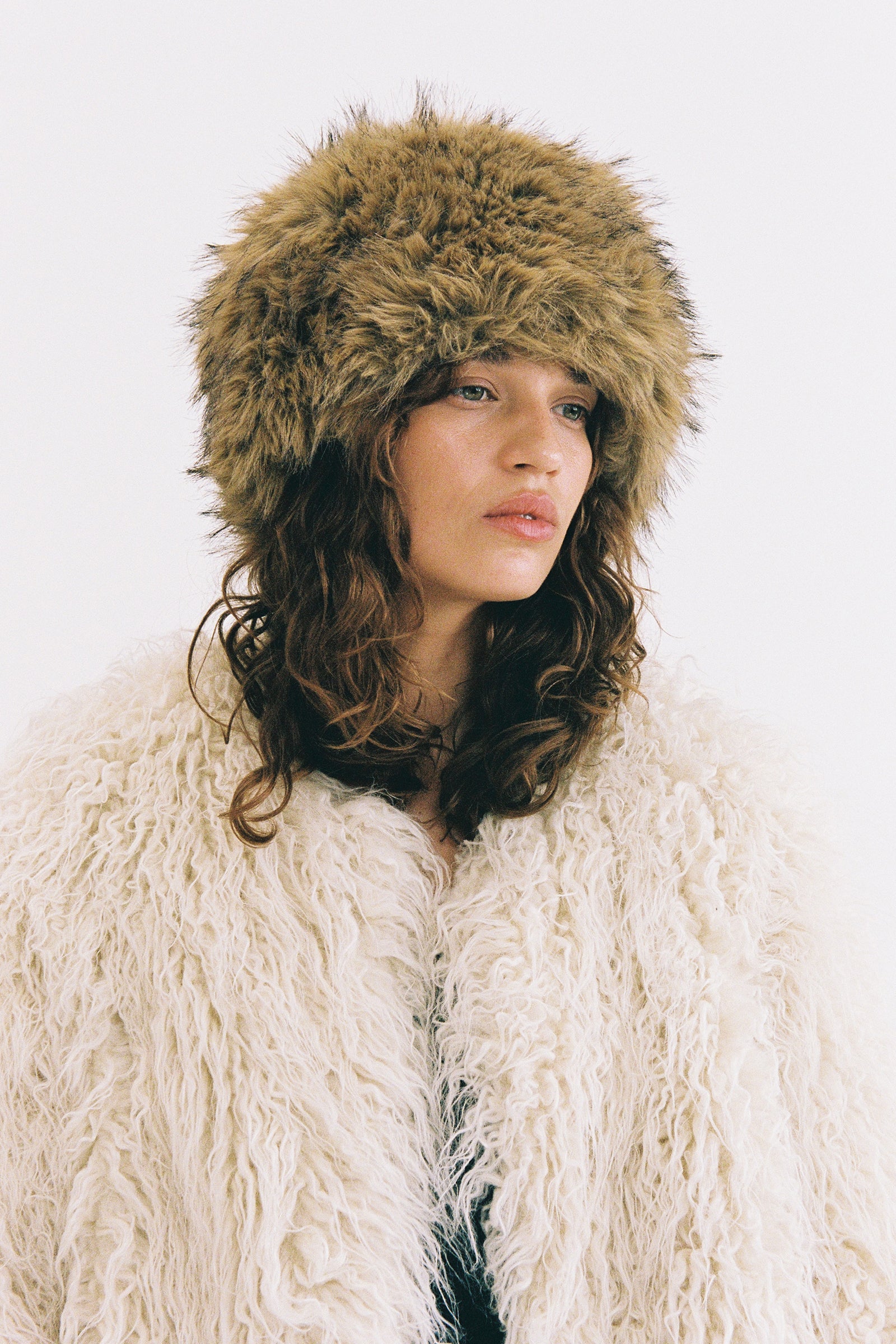 Snuggle Faux Fur Babushka Hat (Brown) | Lack of Color [CA]