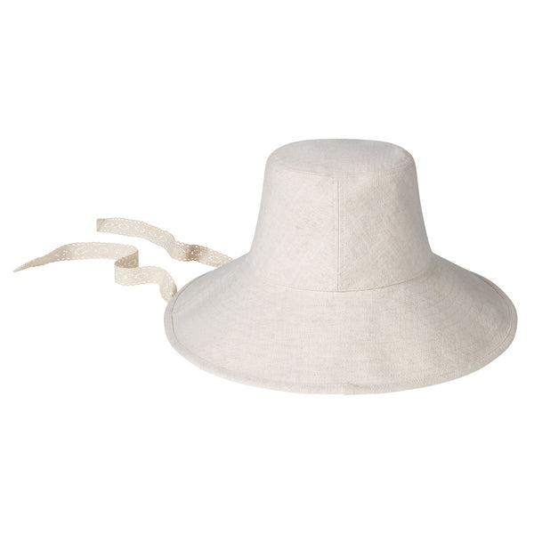 Summer Bucket - Linen Bucket Hat in White