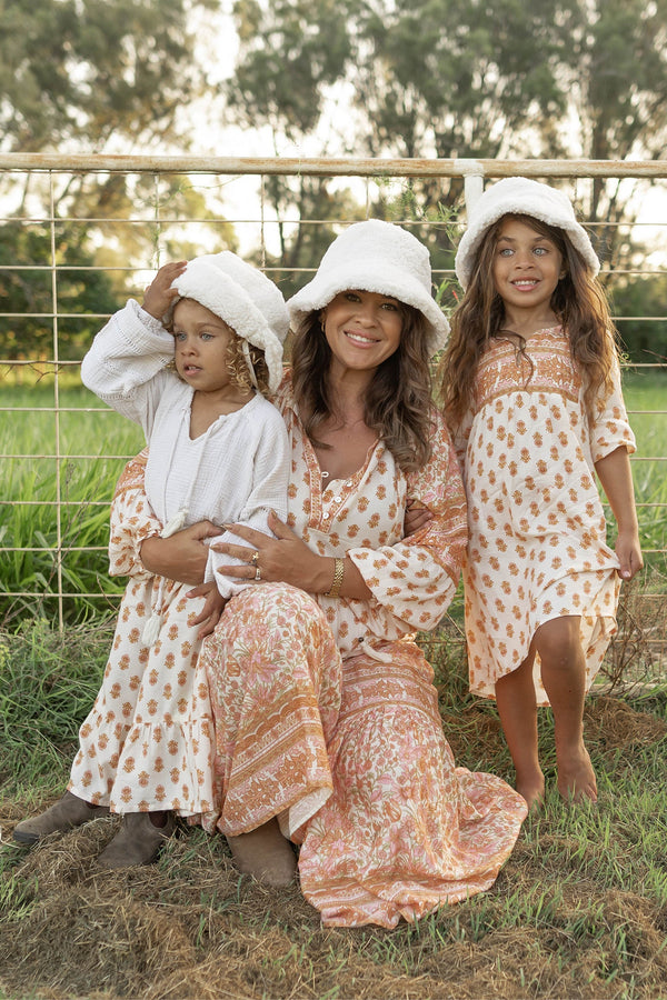 Kids Teddy Bucket - Teddy Bucket Hat in White