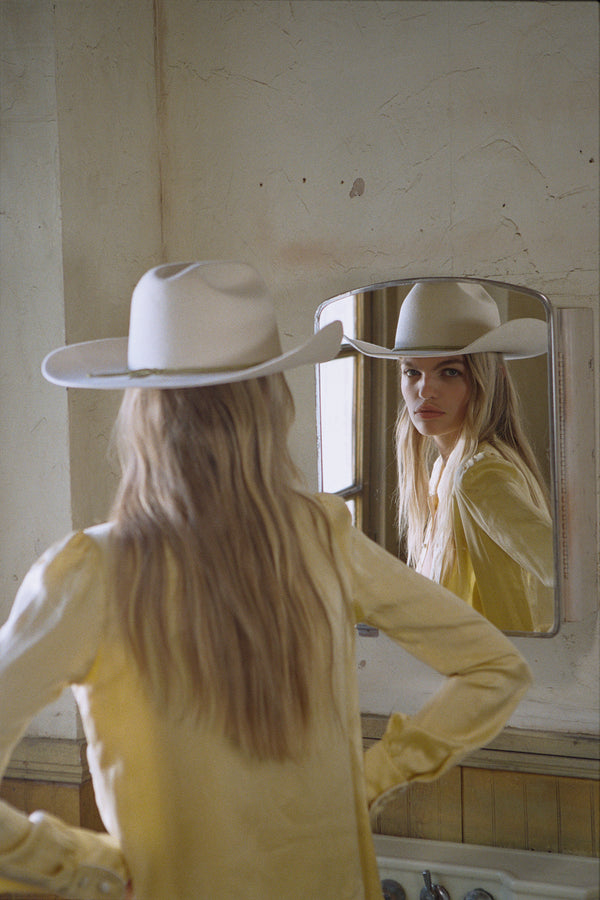 The Ridge - Wool Felt Cowboy Hat in White